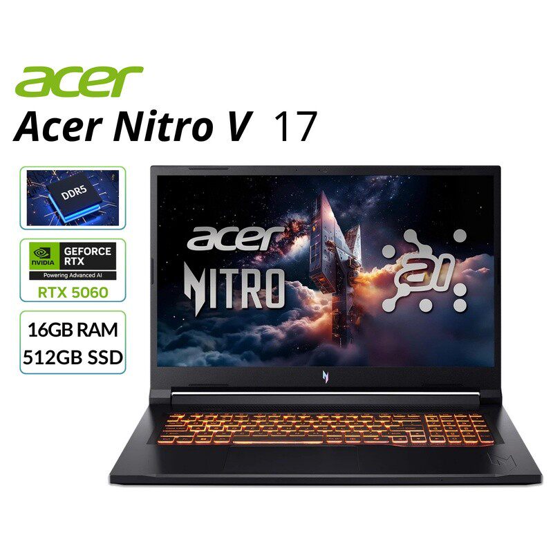 美版Acer宏基Nitro V 17.3英寸游戏笔记本电脑 RTX 5060显卡