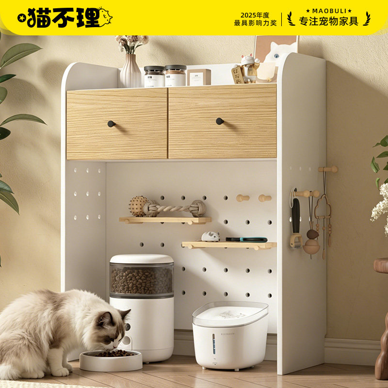 猫食堂猫砂盆上置物架柜宠物用品图片