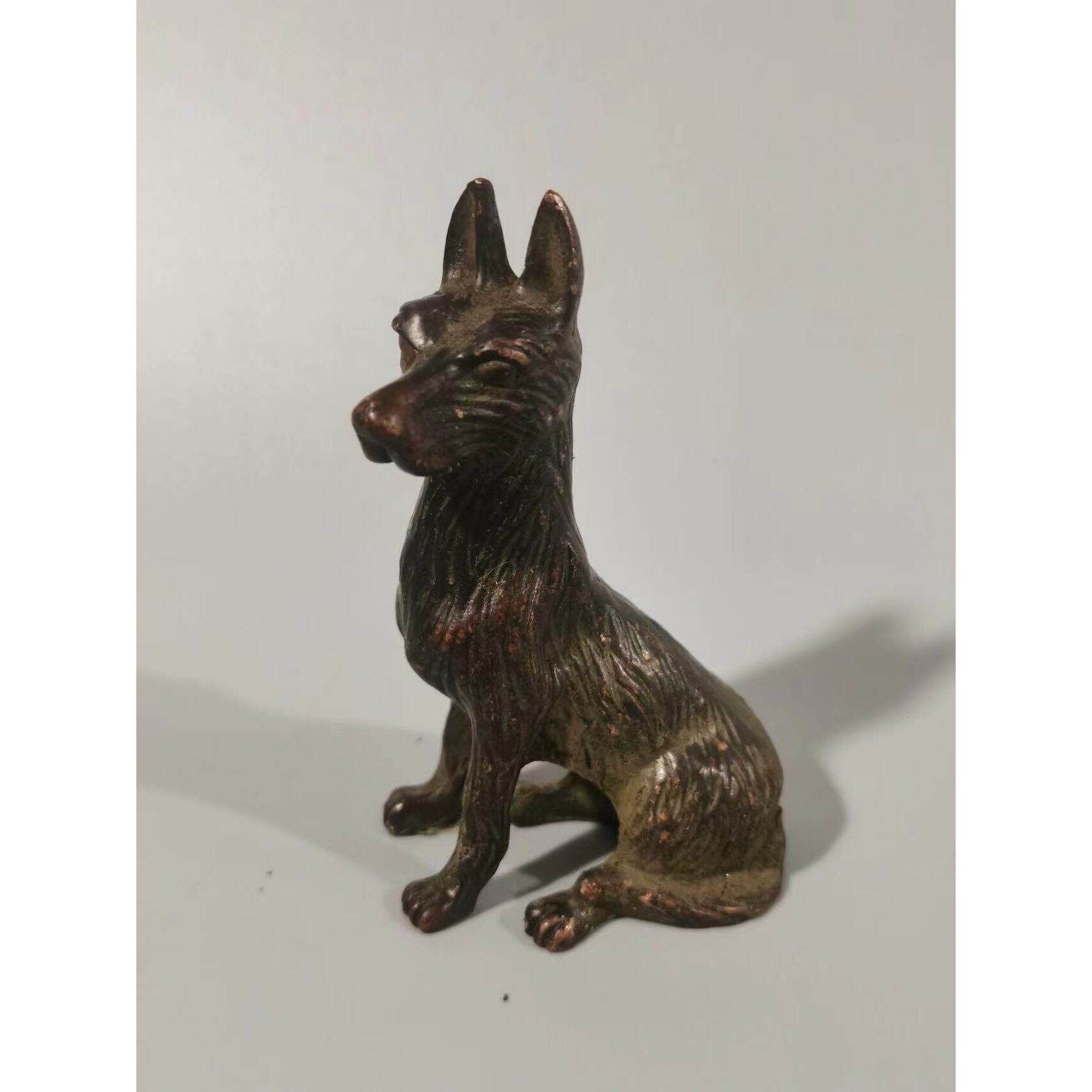 古玩杂项收藏 仿古铜生肖狗茶宠摆件手玩件复古乡下收老物件