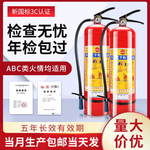胜安手提式干粉4公斤工厂消防器材年检车用2/3/5/8Kg商用家用器材