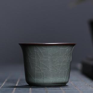 青瓷功夫茶杯小号哥窑冰裂龙泉陶瓷主人杯单杯品茗杯复古茶具家用