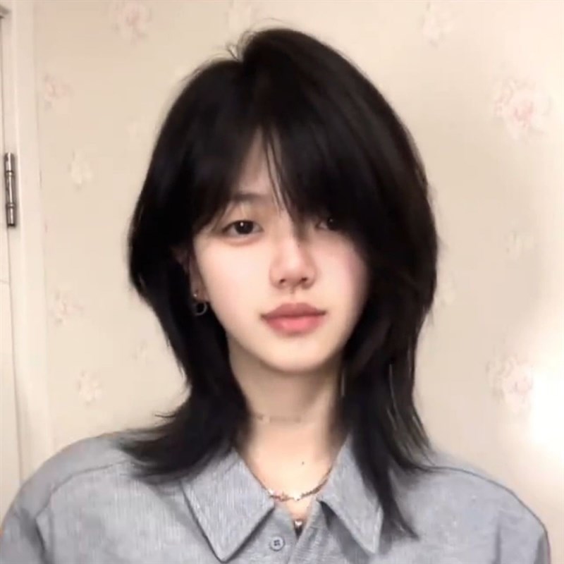 鲻鱼头假发男女通用中长发学生日常减龄日系潮流氛围感狼尾全头套