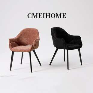 CMEIHOME意式餐椅家用轻奢餐桌椅主人椅茶椅子简约高档餐厅酒店椅