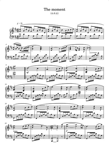 The Moment-孙燕姿-钢琴独奏谱-高清电子谱-流行歌曲钢琴