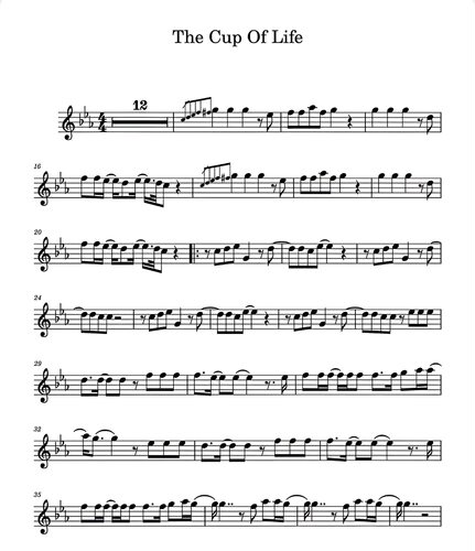 The Cup Of Life-98世界杯主题曲-小提琴谱-高清电子谱-电子版