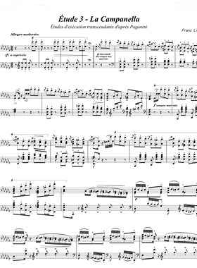 钟（1838年版）最难版本帕格尼尼主题变奏曲-李斯特钢琴谱-电子版