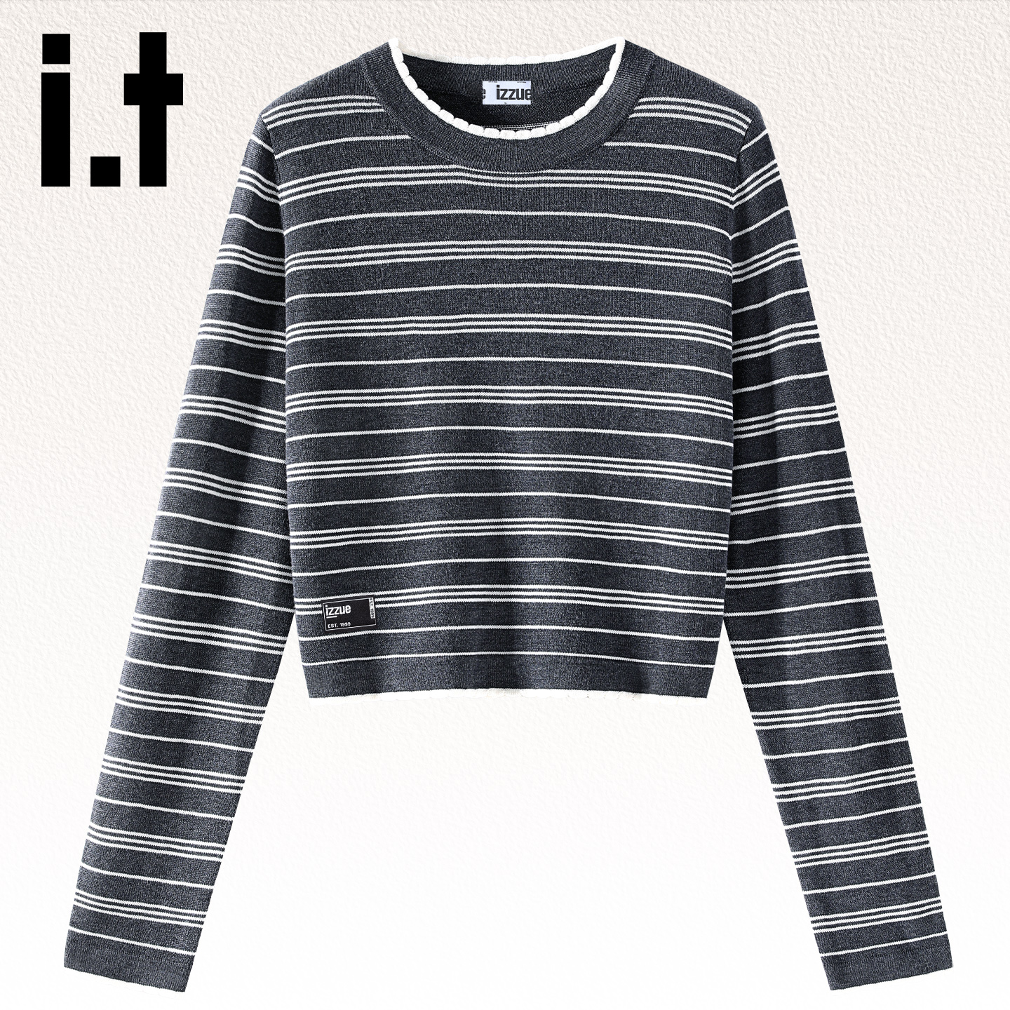 it毛衣针织衫女圆领修身打底衫