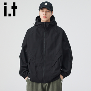 it izzue冲锋衣男2026春秋季新款拉链机能夹克户外防风登山外套Y