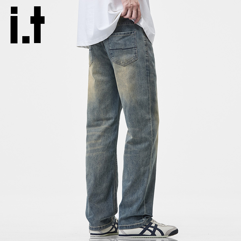 itizzue复古直筒牛仔裤男2025