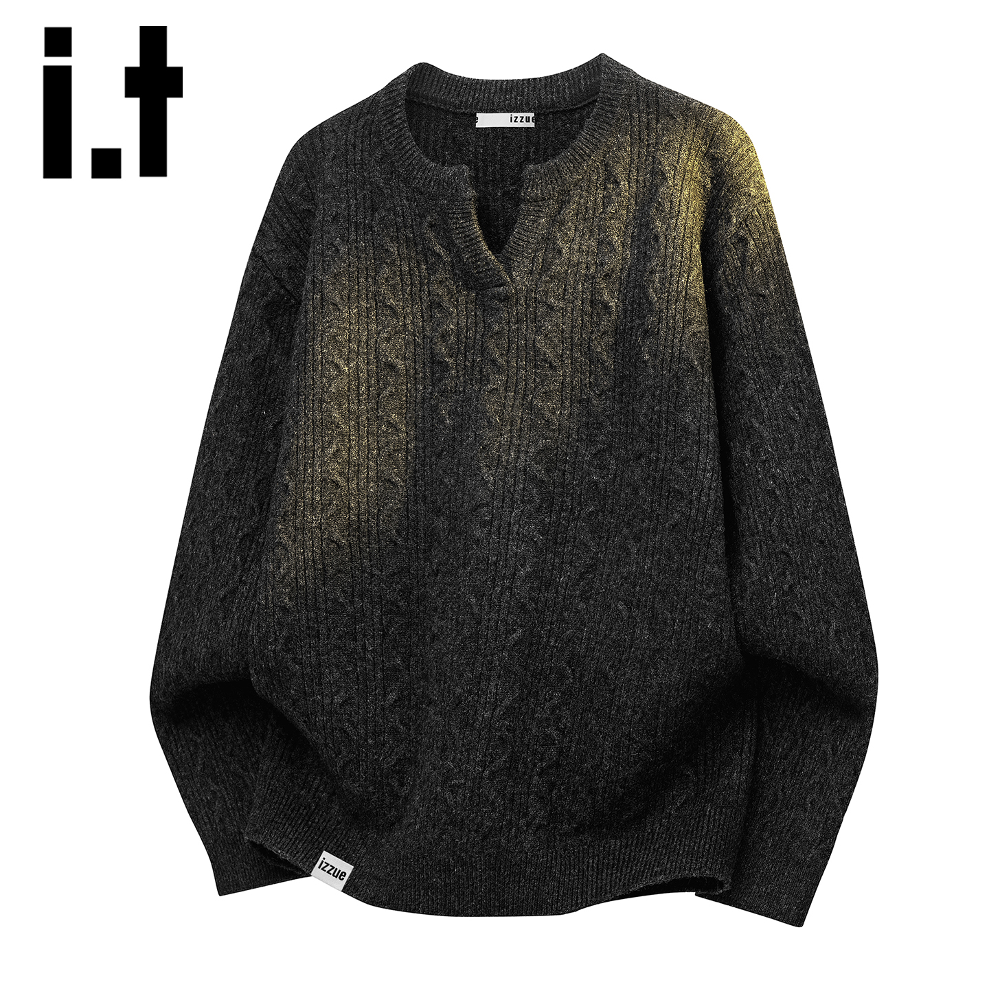 itizzue圆领毛衣男士秋冬季新款