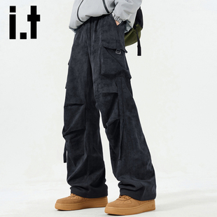 izzue扎染休工装 复古宽松闲裤 裤 痞帅褶皱伞兵美式 子Y 男春秋季
