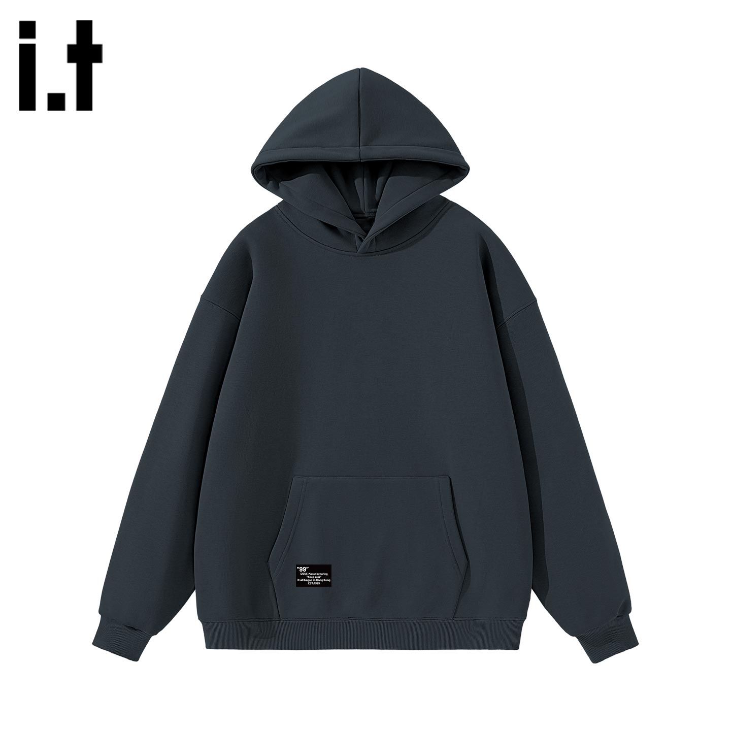 itizzue原创加厚加绒连帽卫衣男