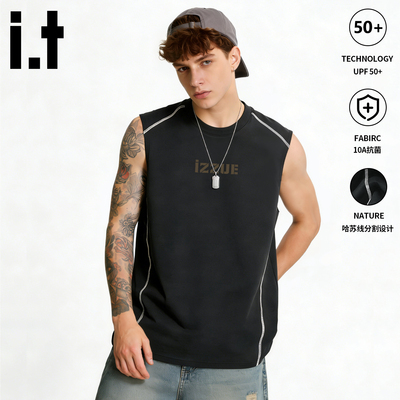 it背心男夏季哈苏线透气坎肩