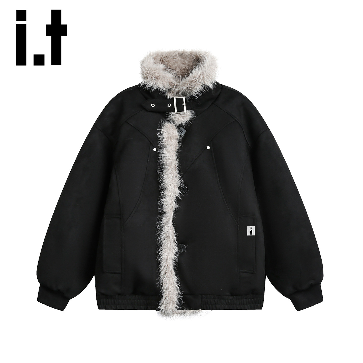 it izzue秋冬季座山雕毛领加绒短款棉服男士款加厚保暖棉衣外套Y,男装,棉衣,淘宝优惠券,粉丝福利购,淘宝优惠卷