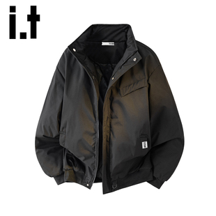 潮牌宽松工装 秋冬季 高级感立领棉服男士 棉衣外套男Y izzue美式