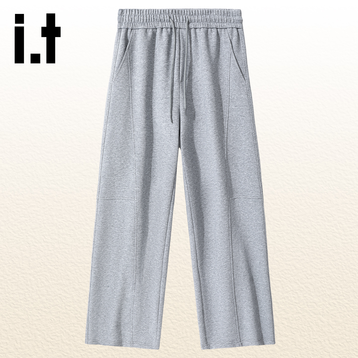 it izzue垂感弯刀裤子男女款官方新款美式运动裤春秋季阔腿长裤4P