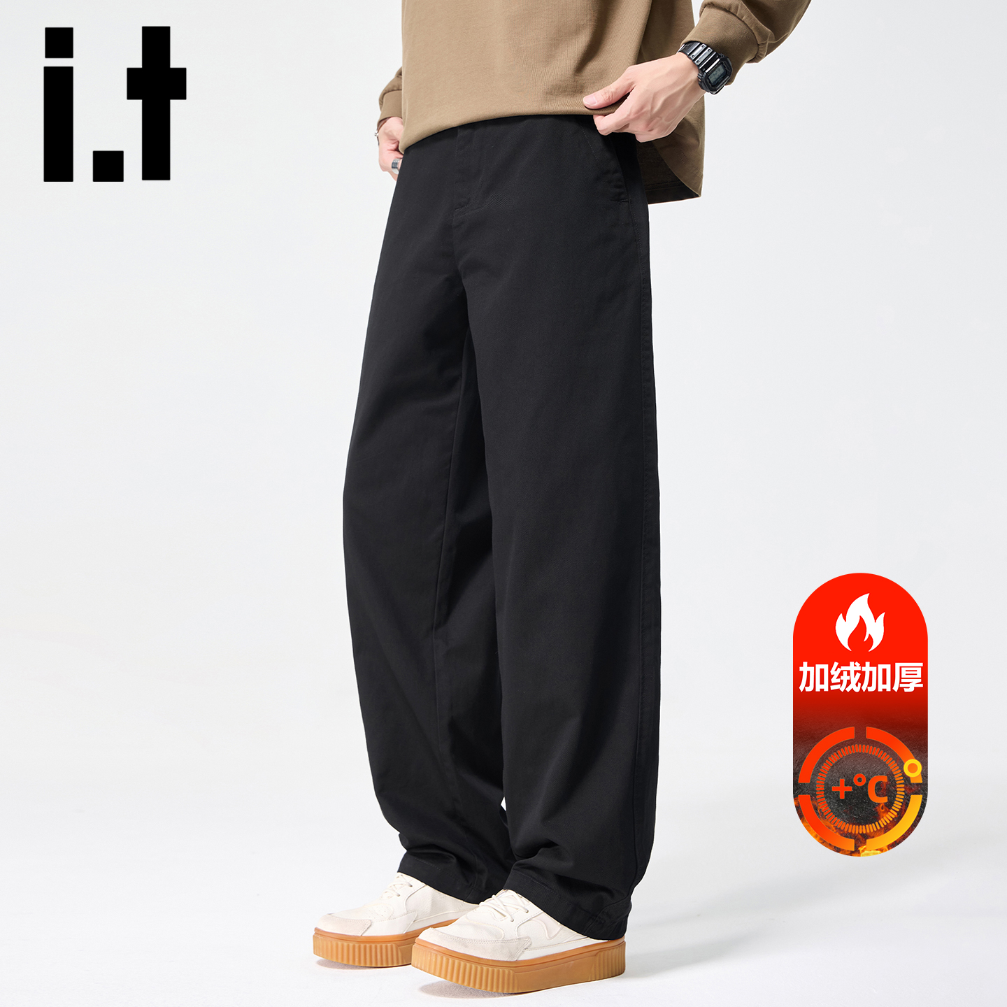 itizzue潮牌重磅纯棉简约阔腿裤