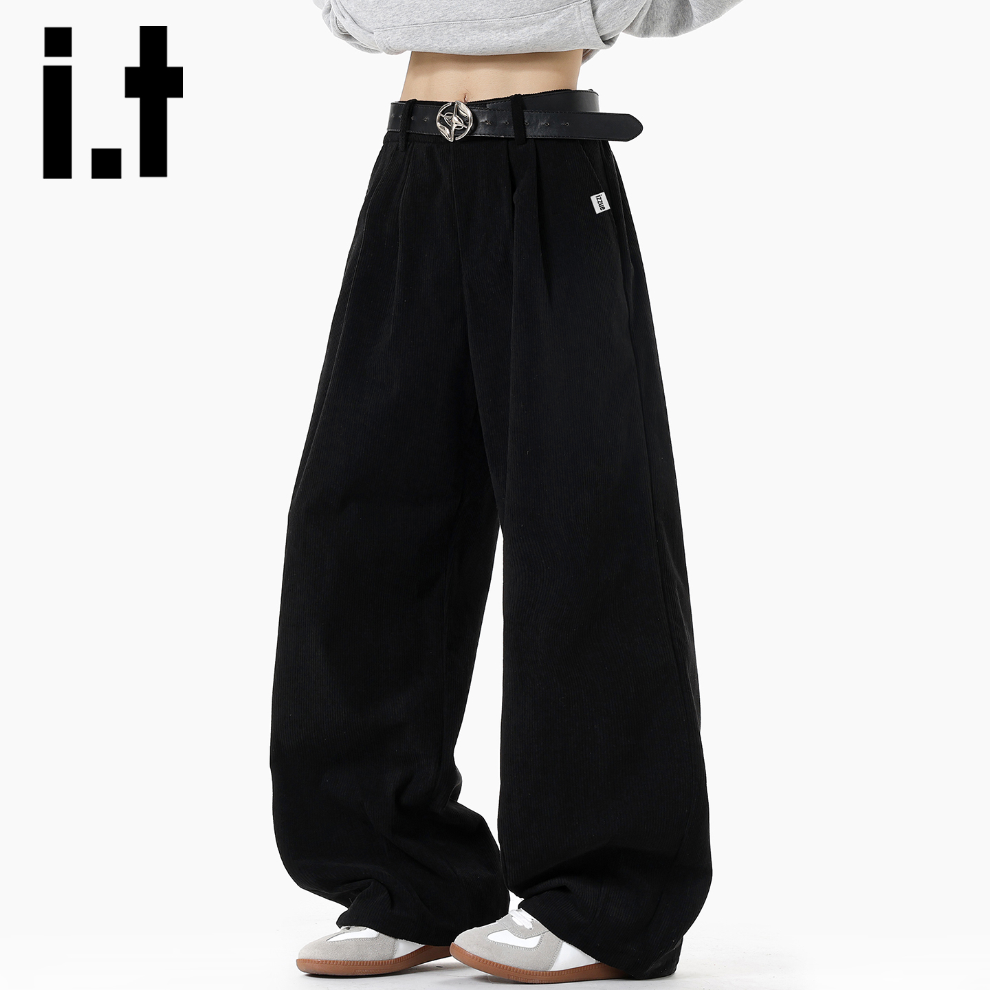 itizzue冬季加绒加厚休闲裤男