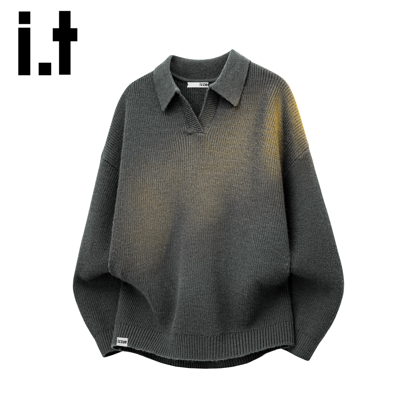 itizzue舒适V领针织衫宽松毛衣