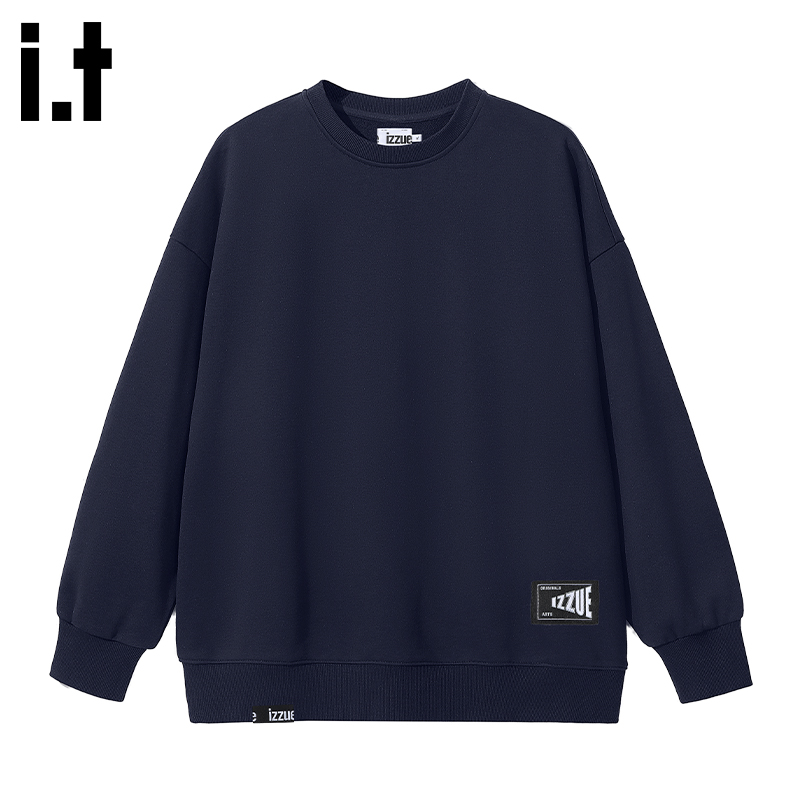 itizzue美式圆领卫衣男套头上衣