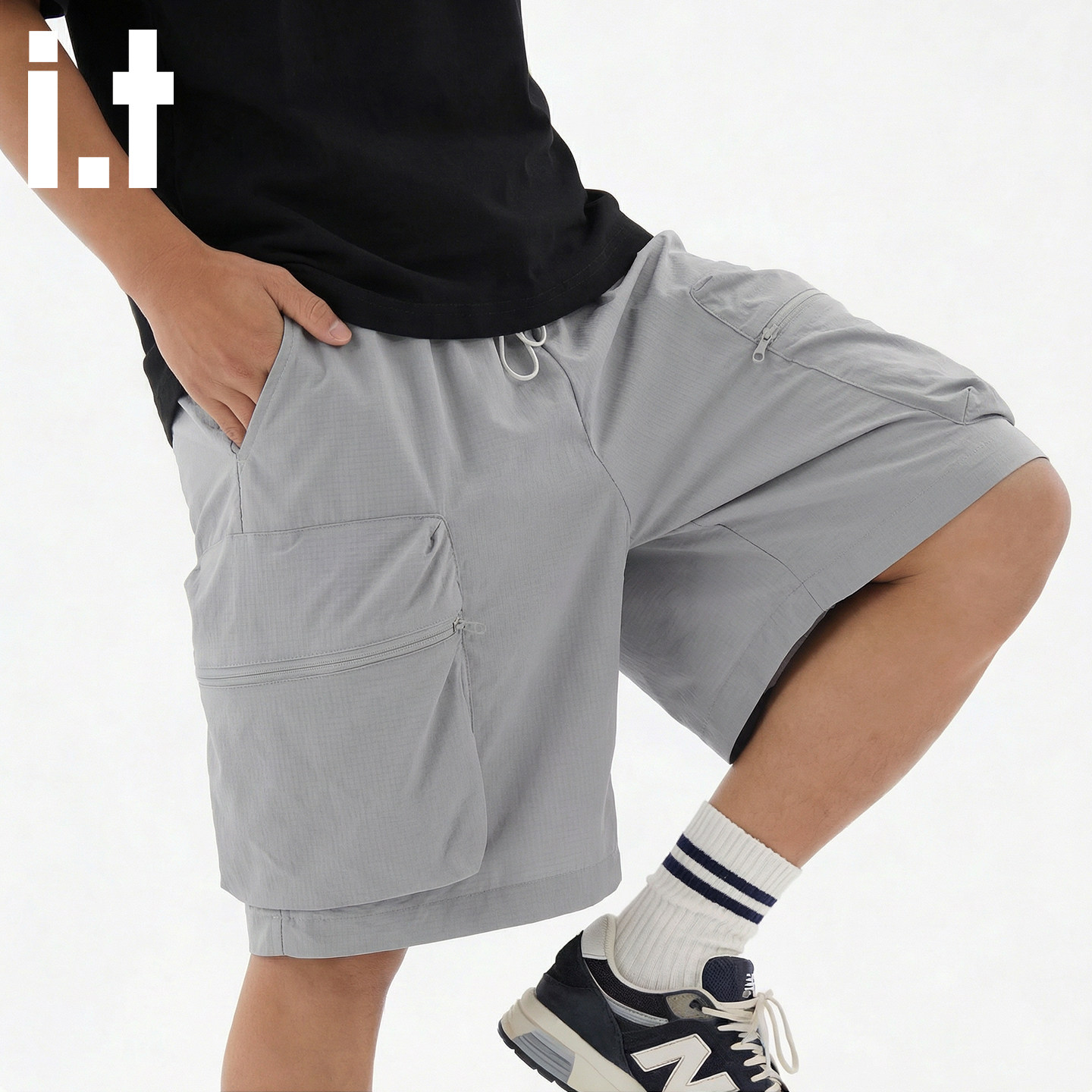 it izzue大口袋工装短裤男户外登山徒步直筒裤子夏季新款五分裤4P,男装,短裤,淘宝优惠券,粉丝福利购,淘宝优惠卷