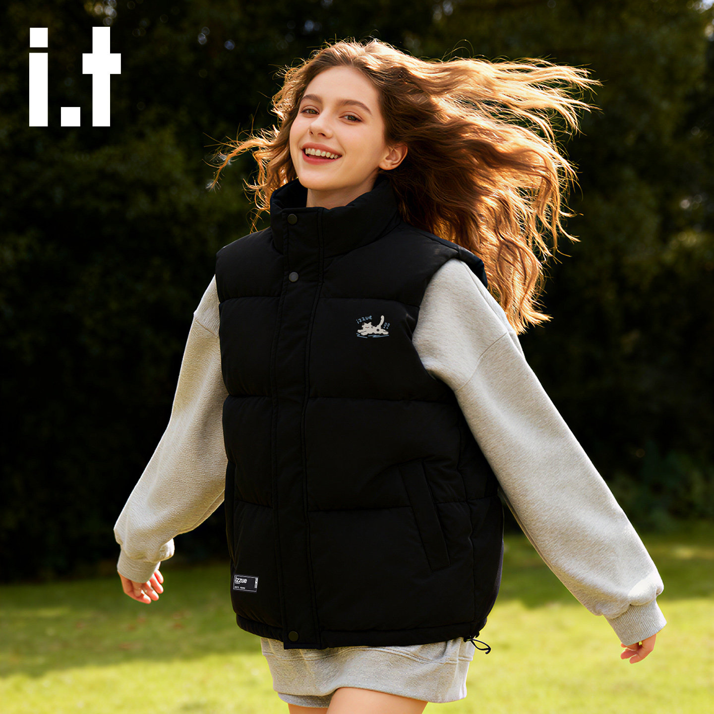 it izzue官方马甲女款潮流慵懒风坎肩冬季新款加厚保暖运动背心4P,男装,常规马甲,淘宝优惠券,粉丝福利购,淘宝优惠卷