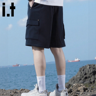 男夏季 短裤 新款 户外攀岩五分裤 子4P 系绳口袋运动风裤 izzue工装