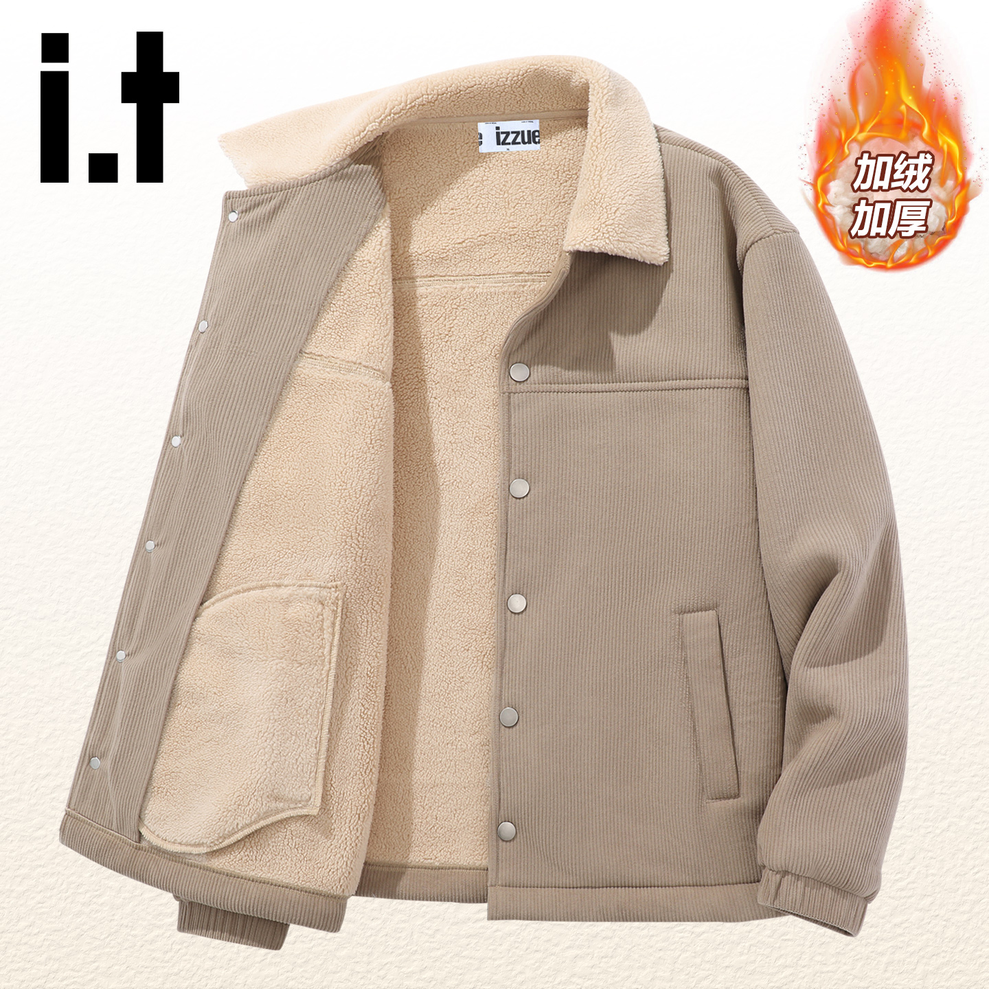 it外套男加绒潮流复古风上衣