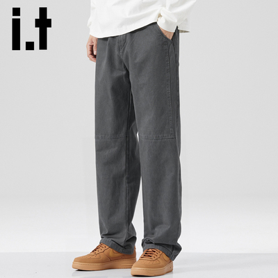 itizzue潮牌垂感复古直筒长裤子
