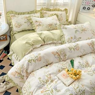 公主床品2025新款韩版公主风花边磨毛四件套床裙海门叠石桥家纺