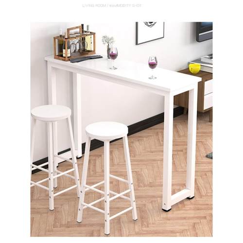 红酒桌子客厅吧台桌白色家用靠墙餐桌椅靠墙高脚桌多功能长条窄桌