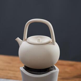 白泥陶壶家用茶具泡茶功夫茶烧水壶粗陶陶瓷提梁茶壶煮茶器电陶炉