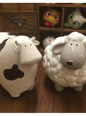 可爱陶瓷存钱罐情侣 创意个性动物生肖摆件储蓄罐 儿童生日礼物