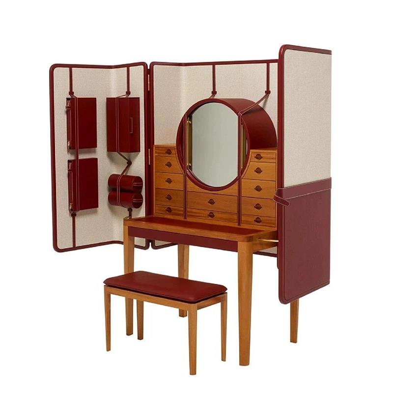 意式轻奢高端实木珠宝柜别墅豪宅家用设计师款化妆桌多功能首饰柜