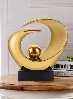 轻奢高档客厅电视酒柜工艺礼品摆饰办公室招财摆件新房乔迁之喜装