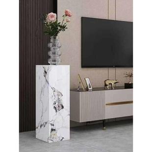 大理石底座岩板柱子客厅大摆件高级感创意摆件高级感轻奢摆件底座