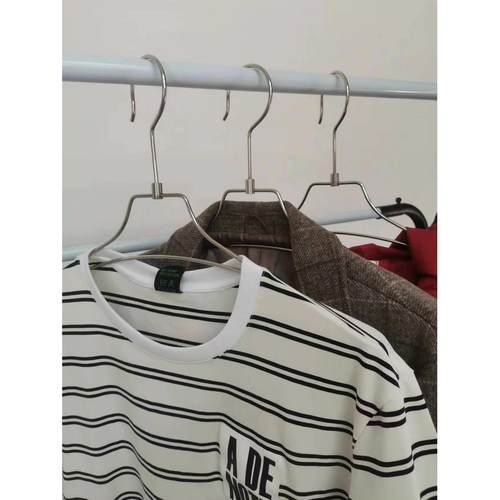 实心不锈钢衣架宽肩无痕衣架可旋转衣架挂钩家用晾衣服架子晒衣架