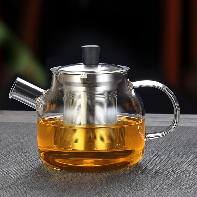 品德坊耐热玻璃茶壶家用过滤茶水壶蒸煮茶器玻璃内胆花茶壶煮茶具