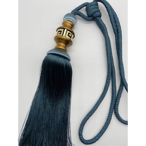 腾川工艺22新款窗帘绑带简约现代中式轻奢挂球金属套长流苏