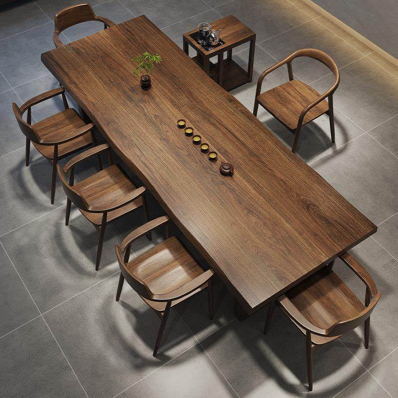 实木大板茶桌椅组合一桌五椅大型办公室客厅简约家用新中式泡茶台,住宅家具,家用茶台/茶桌,淘宝优惠券,粉丝福利购,淘宝优惠卷