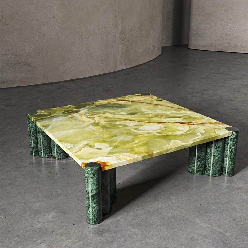 设计师茶几客厅简约现代意式大花绿奢石天然大理石茶几咖啡桌,住宅家具,茶几,淘宝优惠券,粉丝福利购,淘宝优惠卷