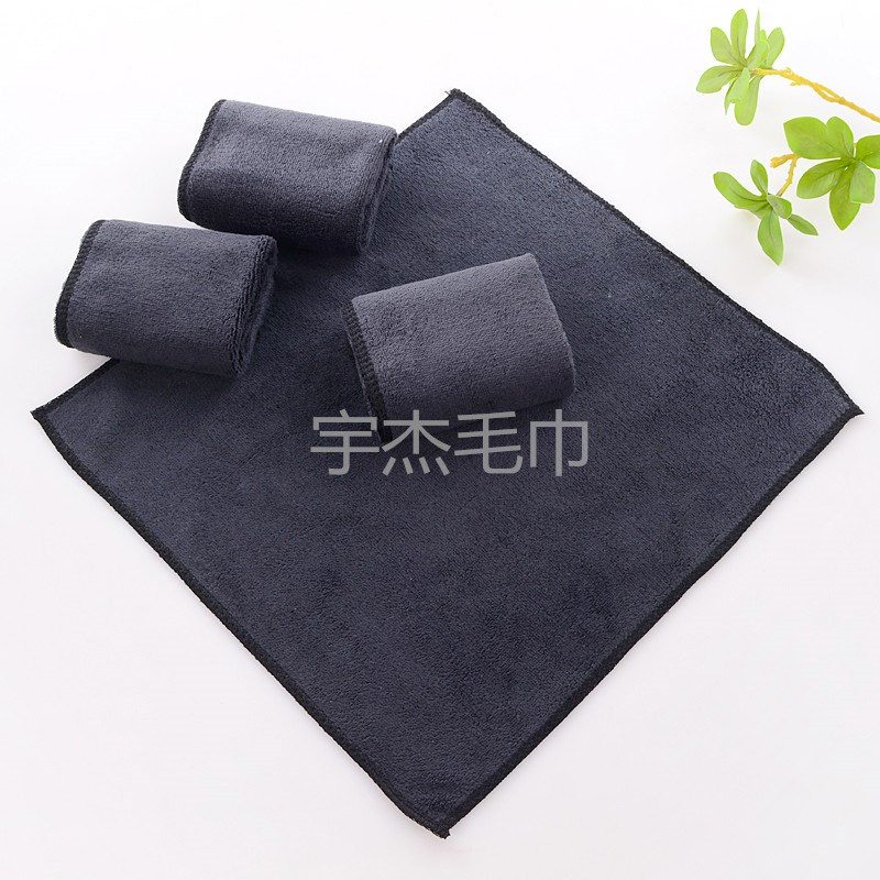 黑色方巾毛巾清洁抹布超细纤维耐脏超吸水毛巾机械擦车毛巾擦桌布