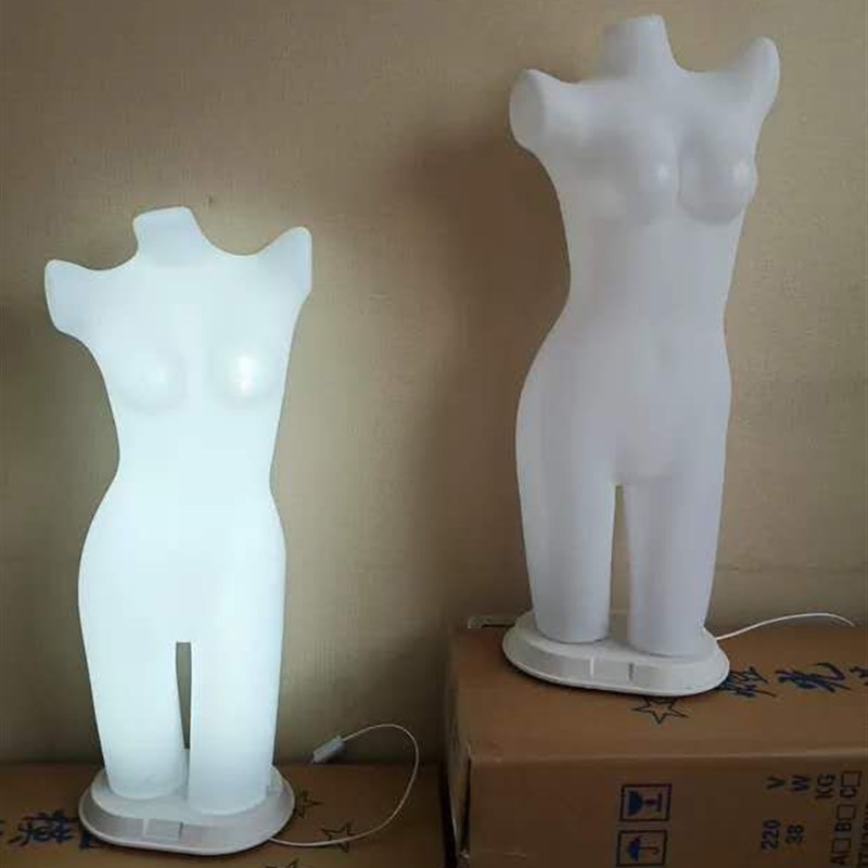 灯箱美体塑身衣塑形内衣模特道具女发光半身展示架模特架灯模