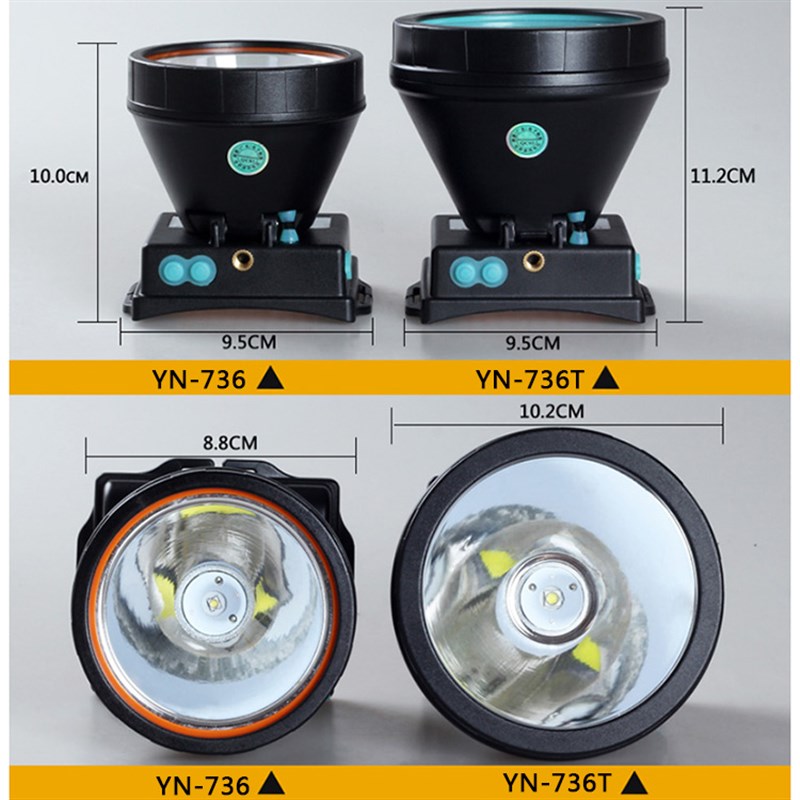 雅尼736头灯强光充电超亮头戴式LED手电筒户外探照夜钓灯钓鱼灯