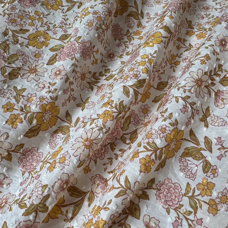 剪花重工小碎花印花裙子连衣裙衬衣长裙布料长3米 宽1.45米