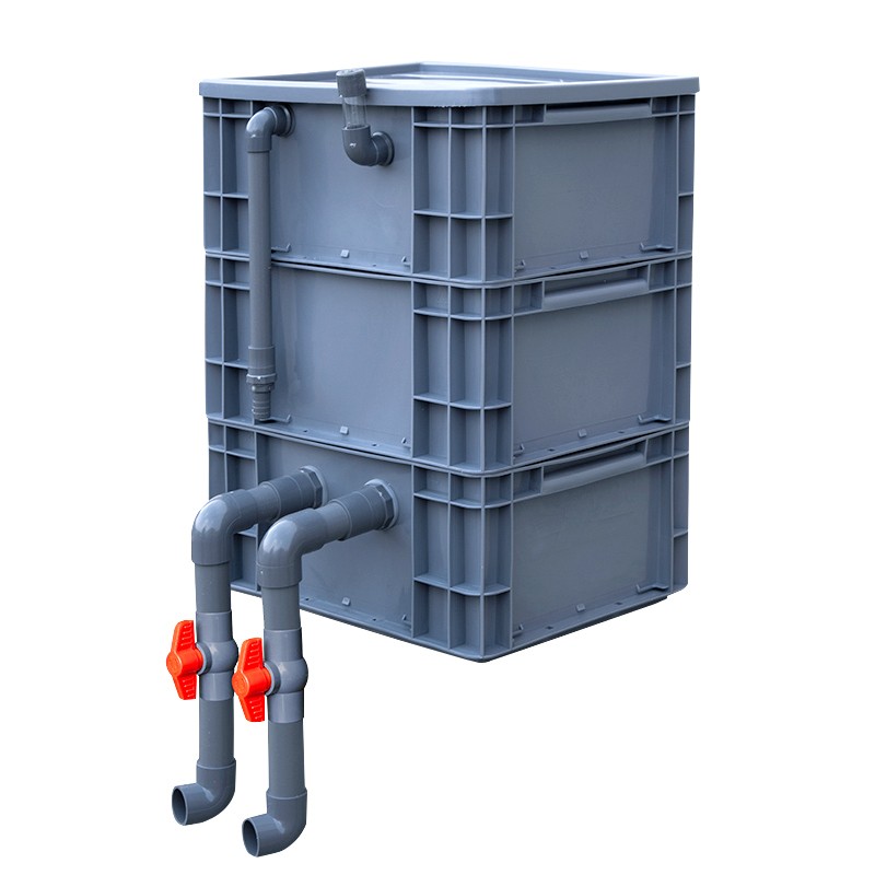 周转箱过滤箱鱼缸过滤盒设备鱼池水循环系统滴流盒装置沼泽上滤器