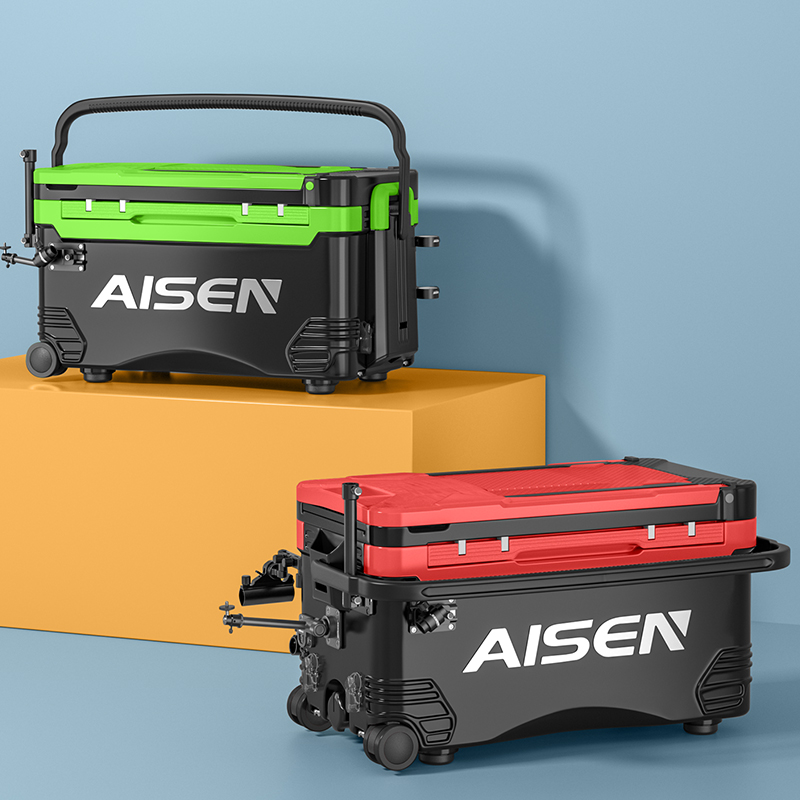 爱森黑金刚钓箱2021新款多功能钓箱钓鱼箱全套免安装带轮钓箱42升