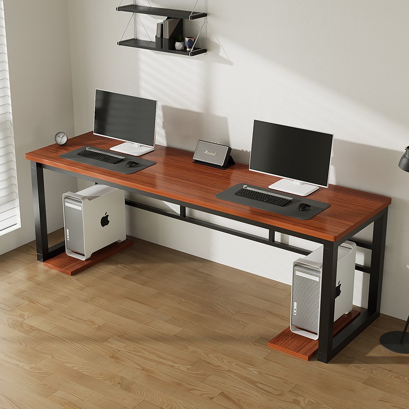 双人台式电脑桌加厚桌面长书桌工作台并排电竞桌两米长桌子学生桌