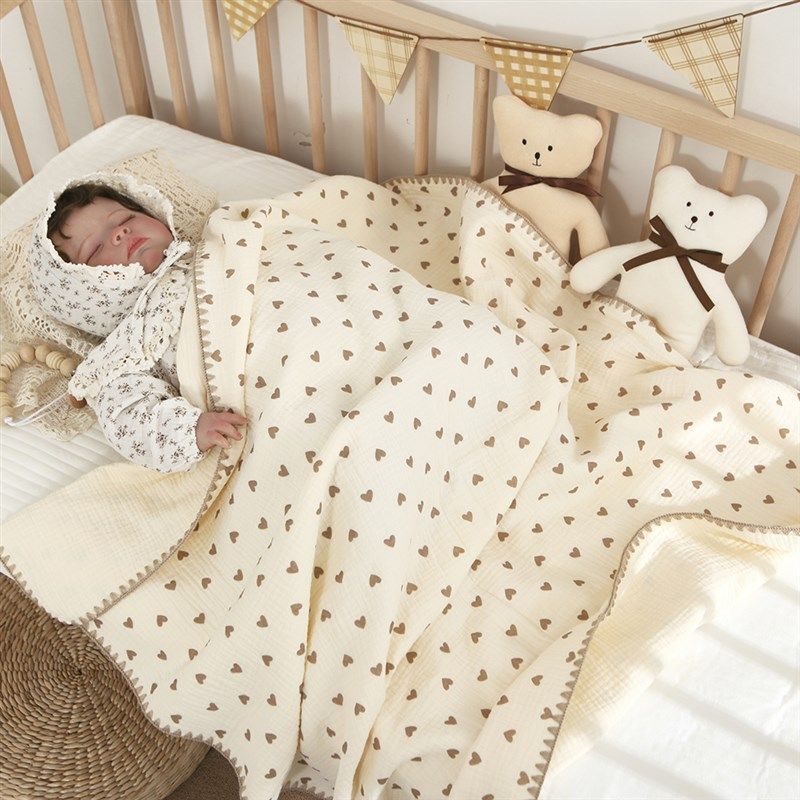 儿童成人4层纱布盖被 夏季幼儿园宝宝H盖毯小被子 新生儿包被纯棉