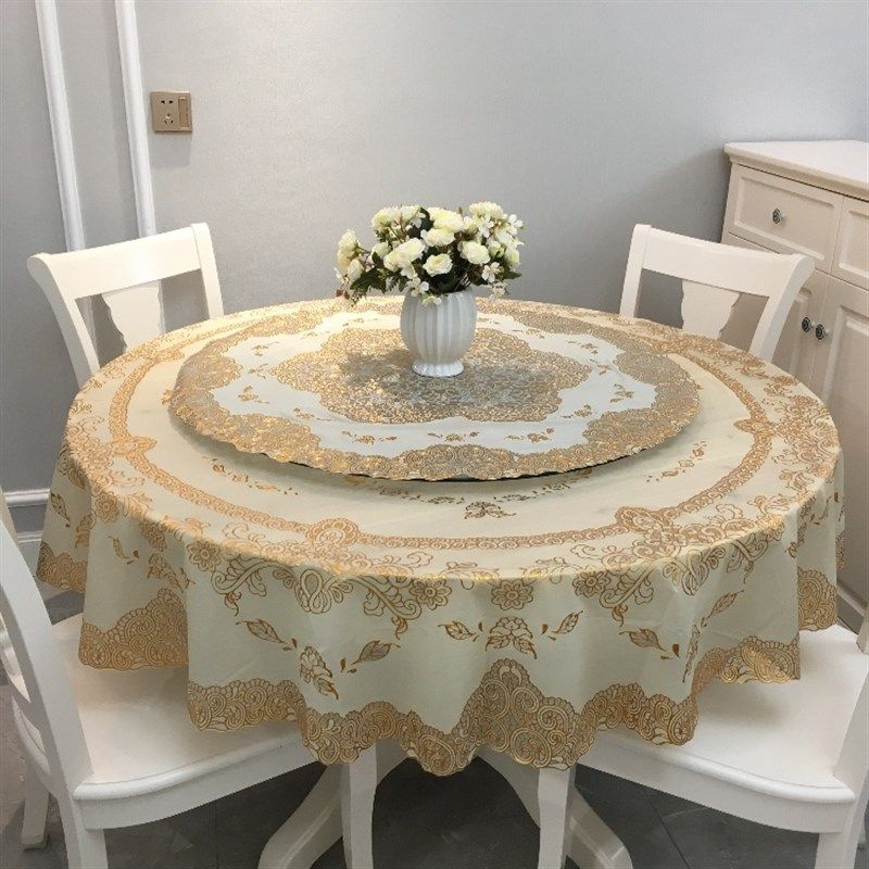 双层圆桌布防水防油防烫免洗PVC塑料加厚欧式大圆形餐桌布圆台布,居家布艺,桌布,淘宝优惠券,粉丝福利购,淘宝优惠卷
